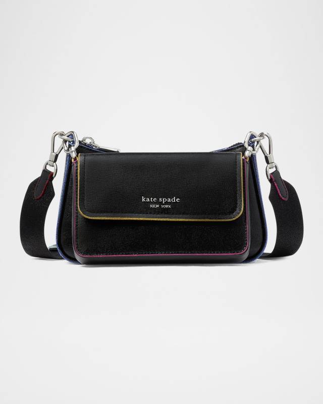 double up glitter patent leather crossbody bag